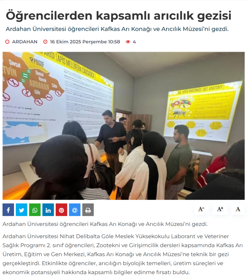 Öğrencilerden Kapsamlı Arıcılık Gezisi